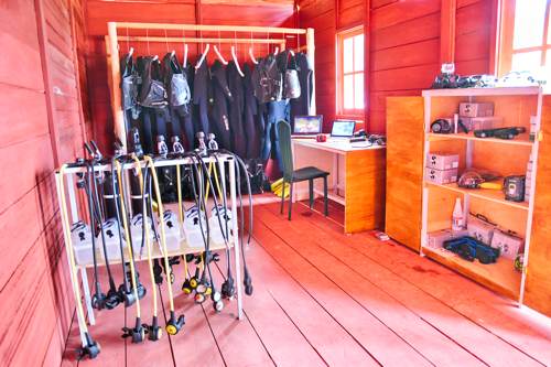 Dive Equipment, BCD, Regulator, Wetsuit, for rental at Cove Eco Resort, Yeben Island, Raja Ampat